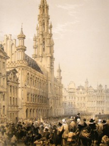 louis-haghe-1850-lg-folio-antique-print.-town-hall-brussels-belgium-[2]-92889-p